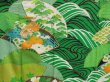 Photo6: 4817T10z1220 Vintage Japanese Kimono Silk FURISODE Chrysanthemum Green (6)