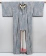 Photo8: 4817T11z830 Vintage Japanese Kimono Silk KOMON Flowers Dull light blue (8)