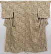 Photo1: 4817T13z920 Vintage Japanese Kimono Silk KOMON  Sand beige (1)