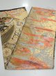 Photo6: 1D02z190  Japanese Kimono Silk Obi FABRIC material Tsuru Gold 52.0x12.0 (6)