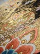 Photo4: 1D03z  Japanese Kimono Silk Obi FABRIC material Tsuru Gold (4)