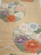 Photo1: 1D02z240 Vintage Japanese Kimono Silk Obi FABRIC material Peony Gold 50.0x12.4 (1)