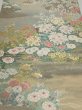 Photo1: 1D01z210  Japanese Kimono Silk Obi FABRIC material Flowers Cream-Gold 52.0x12.4 (1)