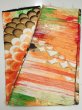 Photo8: 1D01z320 Vintage Japanese Kimono Silk Obi FABRIC material Big mums  53.5x11.8 (8)