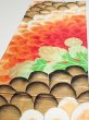 Photo3: 1D02z280 Vintage Japanese Kimono Silk Obi FABRIC material Big mums  47.2x12.0 (3)