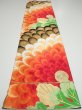 Photo5: 1D02z280 Vintage Japanese Kimono Silk Obi FABRIC material Big mums  47.2x12.0 (5)