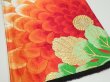 Photo2: 1D03z110 Vintage Japanese Kimono Silk Obi FABRIC material Big mums  16.5x12.0 (2)