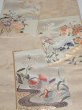 Photo1: 1D01z230  Japanese Kimono Silk Obi FABRIC material Birds Beige-Gold 60.6x12.2 (1)