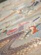 Photo4: 1D01z230  Japanese Kimono Silk Obi FABRIC material Birds Beige-Gold 60.6x12.2 (4)