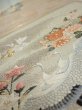 Photo4: 1D03z70  Japanese Kimono Silk Obi FABRIC material Birds Beige-Gold 15.7x12.2 (4)