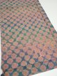 Photo2: 1Z01z50  Japanese Kimono Silk  FABRIC Shibori Dull cyan 41.7x15.0 (2)