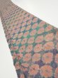 Photo1: 1Z07z40  Japanese Kimono Silk  FABRIC Shibori Dull cyan 58.3x7.3 (1)