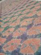 Photo4: 1Z07z40  Japanese Kimono Silk  FABRIC Shibori Dull cyan 58.3x7.3 (4)