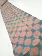 Photo1: 1Z09z50  Japanese Kimono Silk  FABRIC Shibori Dull cyan 80.3x7.5 (1)