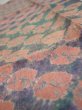 Photo4: 1Z10z30  Japanese Kimono Silk  FABRIC Shibori Dull cyan 36.2x7.5 (4)