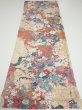 Photo5: 1Z02z60  Japanese Kimono Silk  FABRIC Flowers Sand beige 40.2x14.8 (5)