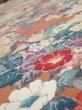 Photo4: 1Z03z90  Japanese Kimono Silk  FABRIC Flowers Sand beige 68.5x14.8 (4)