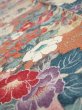 Photo4: 1Z09z30  Japanese Kimono Silk  FABRIC Flowers Sand beige 40.2x7.3 (4)