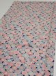 Photo5: 1Z01z60  Japanese Kimono Silk  FABRIC Chrysanthemum Navy 43.7x14.8 (5)