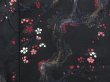 Photo4: 4819T09z550 Vintage Japanese Kimono Silk HAORI Plum blossom Black (4)