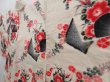 Photo2: 4819T10z370 Vintage Japanese Kimono Silk MEISEN HAORI Flowers Off-white (2)