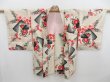 Photo5: 4819T10z370 Vintage Japanese Kimono Silk MEISEN HAORI Flowers Off-white (5)