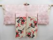 Photo6: 4819T10z370 Vintage Japanese Kimono Silk MEISEN HAORI Flowers Off-white (6)