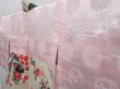 Photo7: 4819T10z370 Vintage Japanese Kimono Silk MEISEN HAORI Flowers Off-white (7)