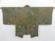 Photo1: 4819T04z570 Vintage Japanese Kimono Silk HAORI Flowers Grass green (1)