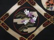 Photo4: 4820T01z640 Vintage Japanese Kimono Silk HAORI Flowers Black (4)