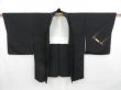 Photo6: 4820T01z640 Vintage Japanese Kimono Silk HAORI Flowers Black (6)