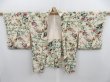 Photo7: 4820T02z480 Vintage Japanese Kimono Silk HAORI Flowers Sand beige (7)