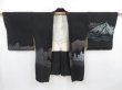 Photo5: 4820T07z690 Vintage Japanese Kimono Silk HAORI Mountain Black (5)