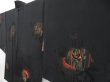 Photo1: 4820T11z690 Vintage Japanese Kimono Silk HAORI Rose Black (1)