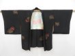 Photo4: 4820T11z690 Vintage Japanese Kimono Silk HAORI Rose Black (4)