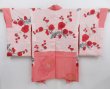 Photo2: 4820T12z420 Vintage Japanese Kimono Silk SHIBORI HAORI Flower Coral pink (2)