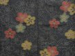 Photo5: 4824T04z820 Vintage Japanese Kimono Silk TSUMUGI Plum blossom Black (5)