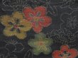 Photo6: 4824T04z820 Vintage Japanese Kimono Silk TSUMUGI Plum blossom Black (6)