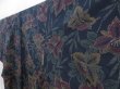 Photo2: 4824T05z800 Vintage Japanese Kimono Silk TSUMUGI Flower Dark navy (2)