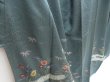 Photo3: 4824T06z920  Japanese Kimono Silk TSUKESAGE Flowers Green-Gray (3)