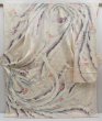 Photo1: 4824T07z980 Vintage Japanese Kimono Silk FURISODE Phoenix Off-white (1)