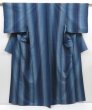 Photo1: 4824T08z790 Vintage Japanese Kimono Silk TSUMUGI  Navy (1)