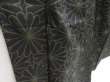 Photo3: 4824T09z710 Vintage Japanese Kimono Silk TSUMUGI Chrysanthemum Black (3)