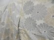 Photo2: 4824T10z760 Vintage Japanese Kimono Silk TSUMUGI Chrysanthemum Off-white (2)