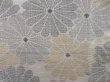 Photo6: 4824T10z760 Vintage Japanese Kimono Silk TSUMUGI Chrysanthemum Off-white (6)