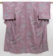 Photo1: 4824T11z740 Vintage Japanese Kimono Silk KOMON Wave Light purple (1)