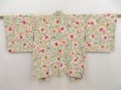 Photo1: 4916T07z500 Vintage Japanese Kimono Silk HAORI Flower Green-Gray (1)