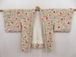 Photo5: 4916T07z500 Vintage Japanese Kimono Silk HAORI Flower Green-Gray (5)