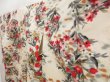 Photo2: 4916T12z620 Vintage Japanese Kimono Silk MEISEN KOMON Flowers Off-white (2)