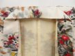 Photo7: 4916T12z620 Vintage Japanese Kimono Silk MEISEN KOMON Flowers Off-white (7)